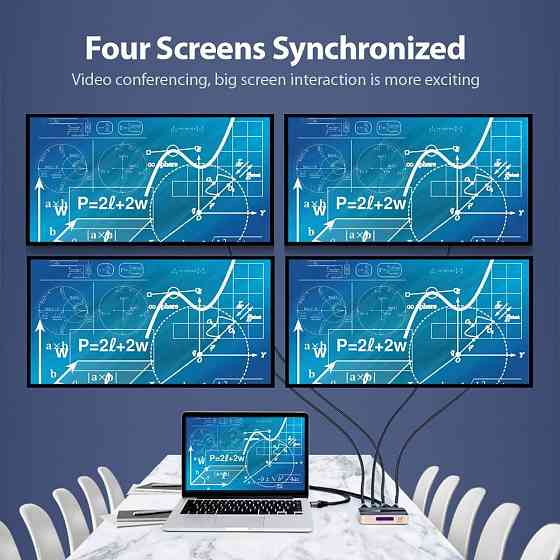 Сплиттер Vention 1x4 HDMI 4K, алюминиевый, золотой Киев