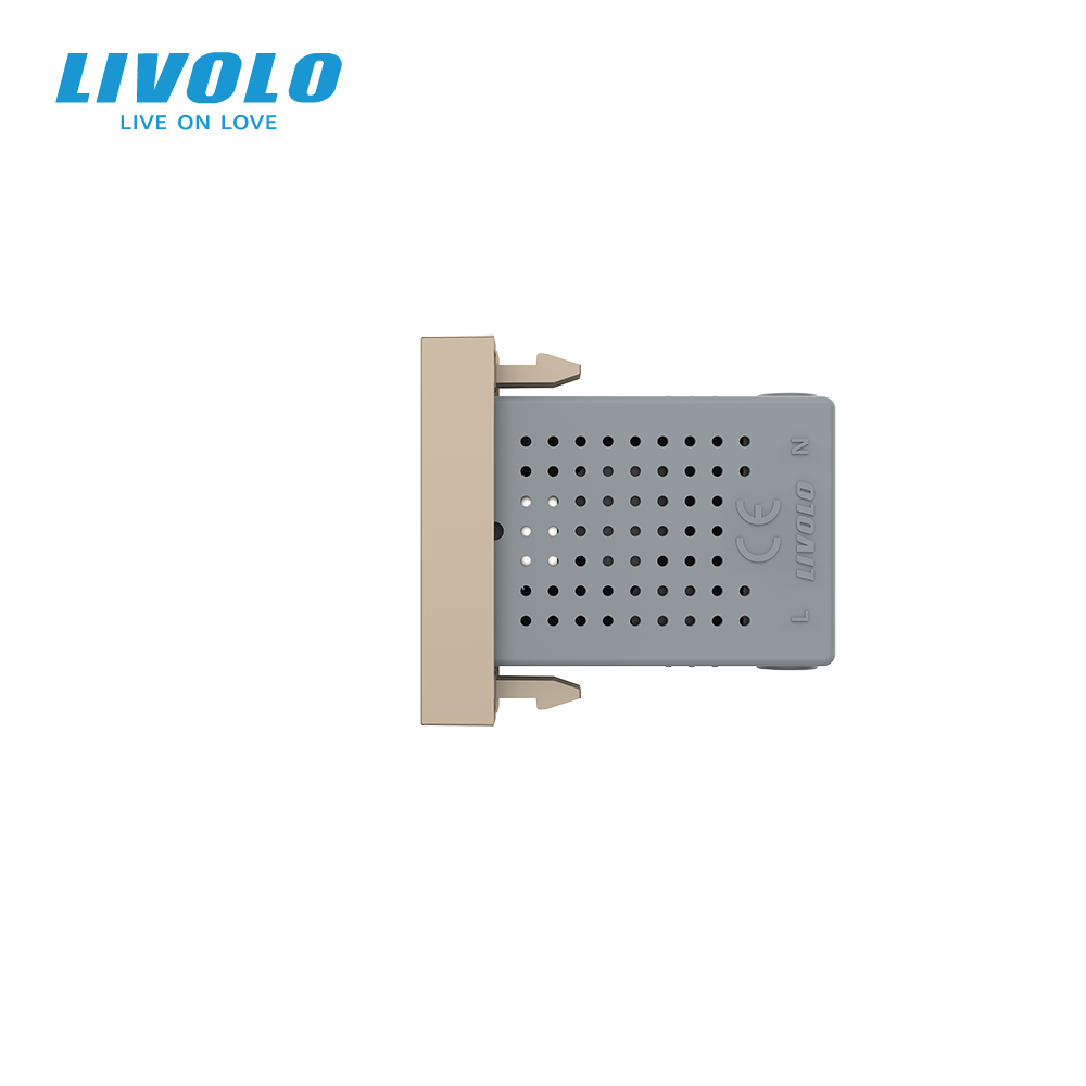 USB розетка LIVOLO 5V 2.1A, золота, 10Вт, з блоком живлення, модуль 0.5 поста (VL-FCUA-1AP) Коломыя - изображение 9