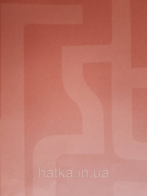 Шпалери вінілові Lutece Bensimon геометрія абстракції смуги фігури рожеві на теракотовому Київ - фото 1