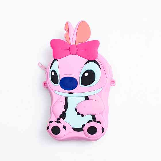 Детская силиконовая сумка Стич 13×9×2.5 (см) через плечо Розовый HP-55-5P Киев