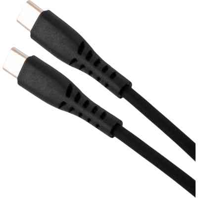 Дата кабель USB-C to USB-C 1.2m 60W Silicon Black Vinga (VCDCCC2612SB) Винница