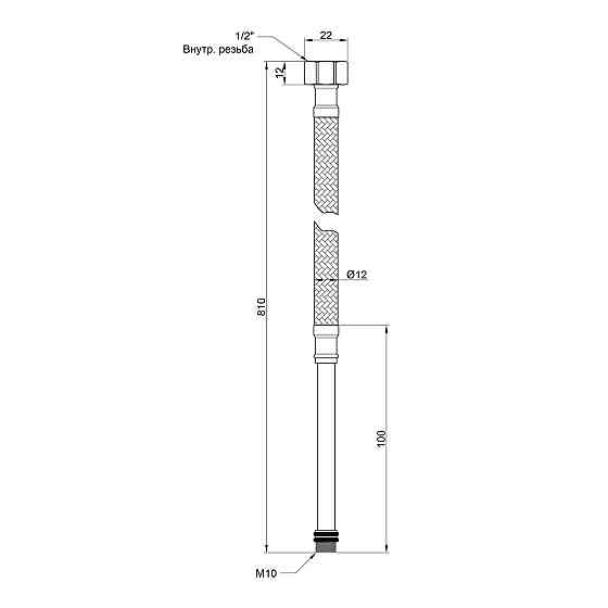 Гнучка підводка для води Thermo Alliance Standart М10 80 см (пара) SD396W80L Київ