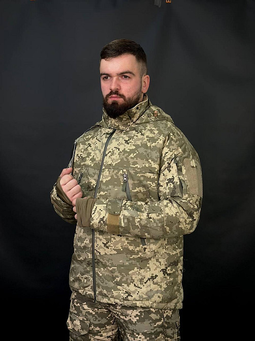 Зимова військова водонепроникна чоловіча зимова куртка CallDragon піксель 3.0 Omni-Heat з капюшоном WAR Львів - фото 7
