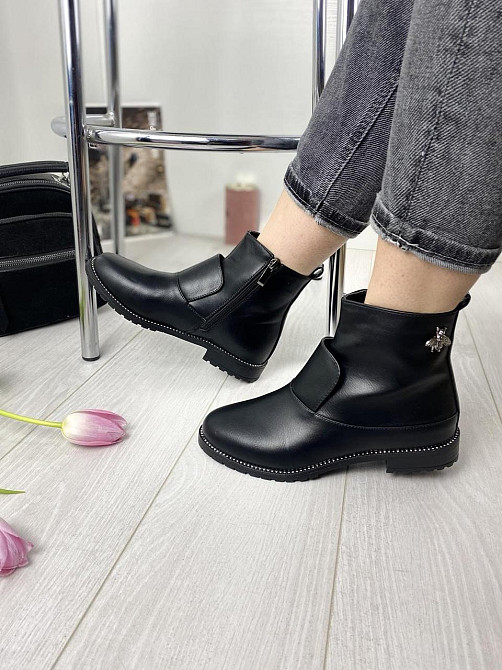 Черевики жіночі Avelina чорні еко-шкіра розмір 36 (23,5 см) і 40 (26 см) (A7025-35) Коломыя - изображение 2