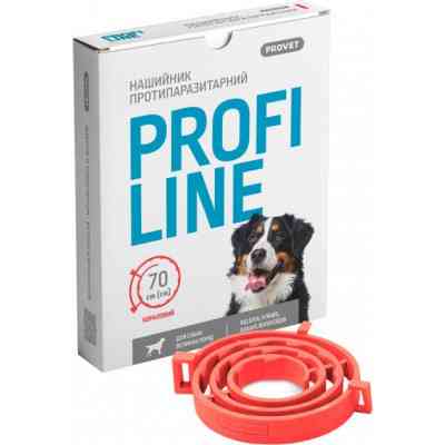 Ошейник для животных ProVET Profiline для больших пород (инсектоакарицид) 70 см коралловый (4823082431007) Винница