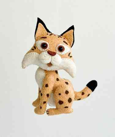 М’яка фетрова іграшка рись ручної роботи – безпечна розвиваюча іграшка Київ