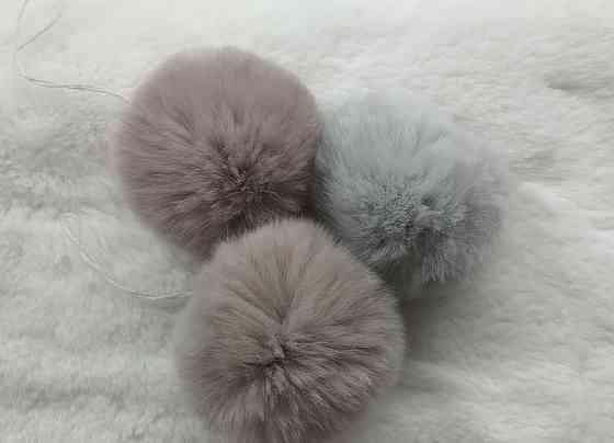 Хутряний бубон на шапку з кролика Rex Какао Харків