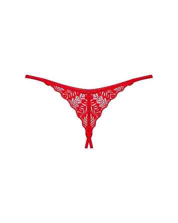 Трусики з доступом Obsessive Ingridia crotchless thong XL/2XL, червоні Sex Aura Київ