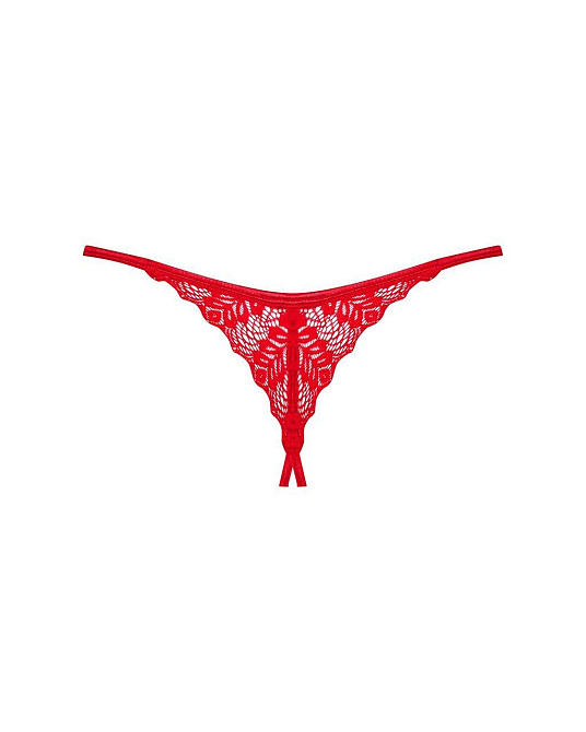 Трусики з доступом Obsessive Ingridia crotchless thong XL/2XL, червоні Sex Aura Київ - фото 4