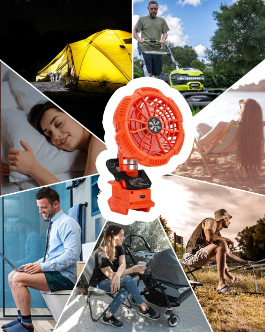 Портативный вентилятор с зажимом для литиевой батареи BLACK+DECKER 20 В, вентилятор для детской коляски с питанием Киев - изображение 7
