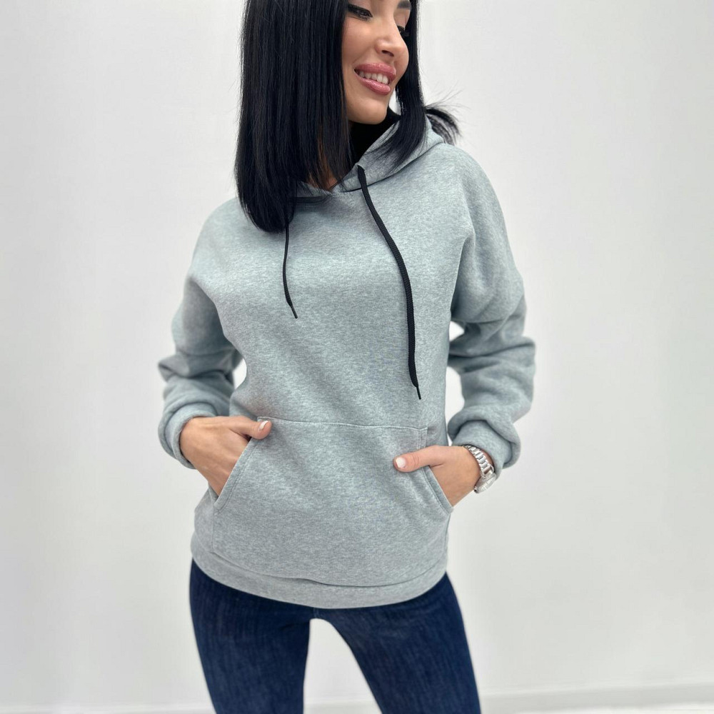 Однотонный батник с капюшоном 