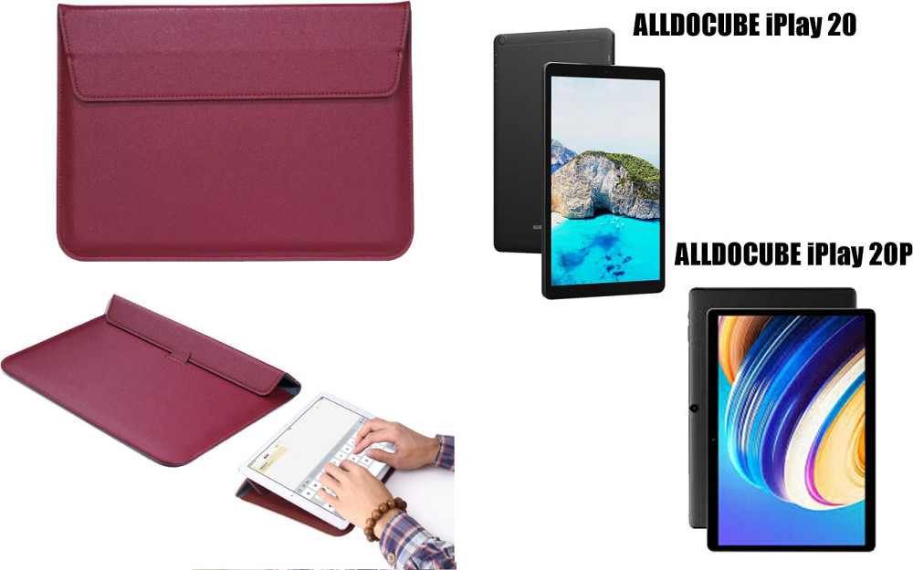 Чехол-конверт VitoCase для ALLDOCUBE iPlay 20, iPlay 20P, с функцией подставки для планшета Бордовый Киев - изображение 1