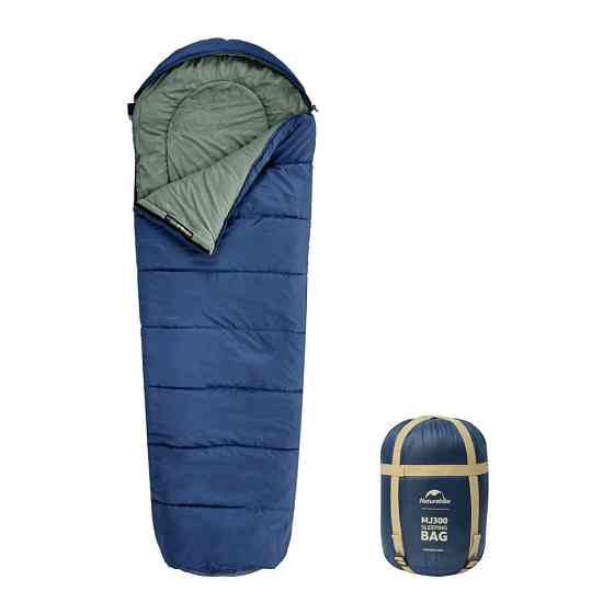 Спальник з капюшоном Naturehike MJ300 CNK2300SD014, темно-блакитний Київ