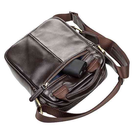 Сумка чоловіча SHVIGEL 11089 шкіряна Коричнева Київ