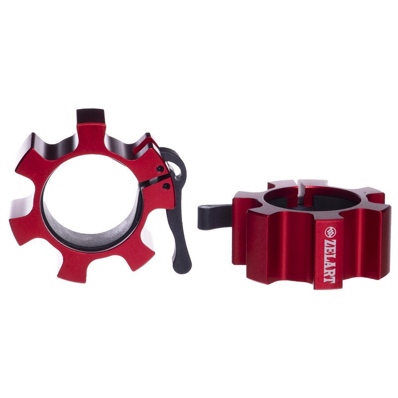 Замки для грифа з фіксатором Zelart-5109 2 шт 50 мм червоний Київ - фото 5