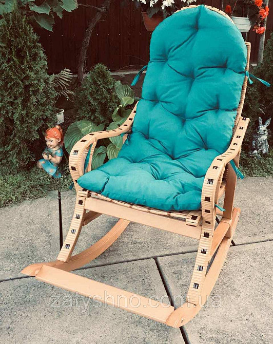 Кресло качалка с накидкой | кресло-качалка с подставкой для ног | кресло качалка на подарок Киев - изображение 8