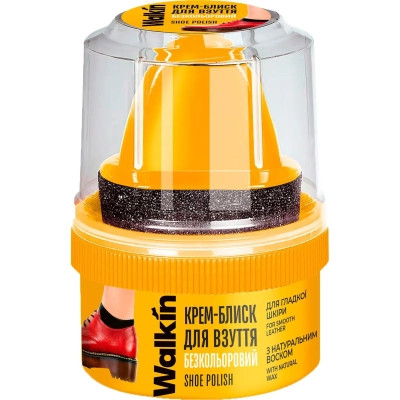 Крем для обуви Walkin Крем-блеск для гладкой кожи с аппликатором Бесцветный 50 г (4820184442054) Винница - изображение 1