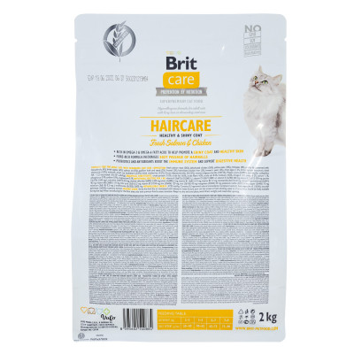 Сухой корм для кошек Brit Care Cat GF Haircare Healthy and Shiny Coat 2 кг (8595602540884) Винница - изображение 2