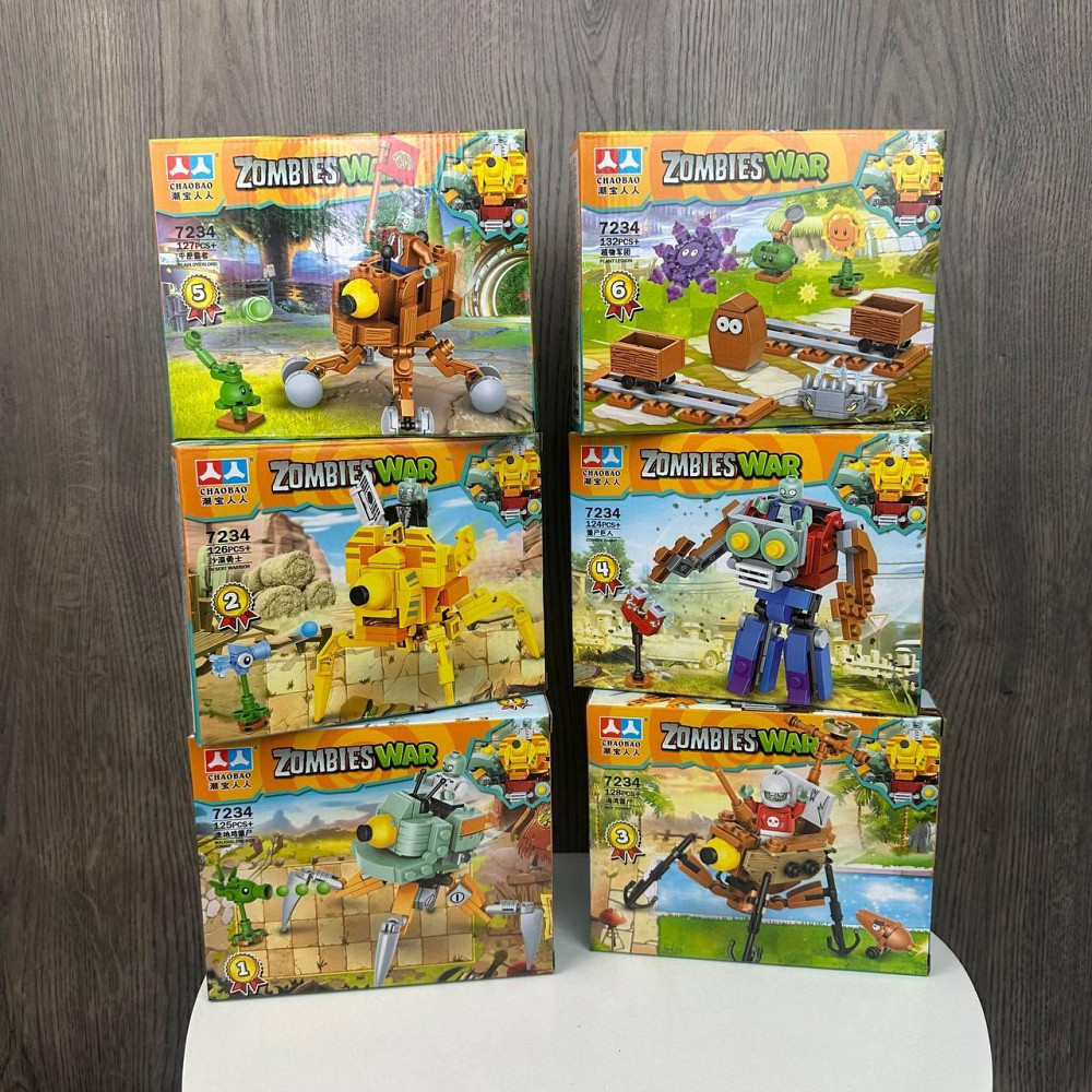 Дитячий конструктор Рослини проти Зомбі 7234 Plants vs Zombies фігурки набір з 6 коробок ( 21216 ) Харків - фото 3