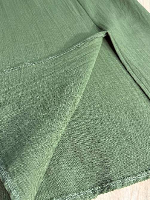 Платье женское Mix Ray 4196 длинное с разрезом узел на груди из муслина хаки, хаки, S Киев - изображение 10