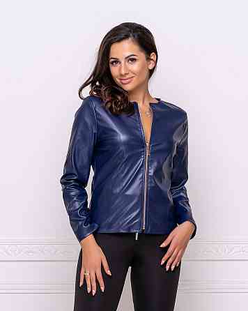 Тонка демісезонна куртка-жакет з екошкіри "Delmar" оптом | Розпродаж моделі Київ