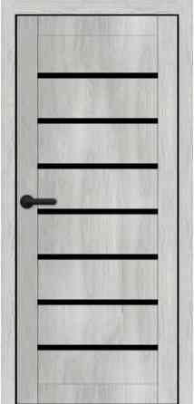 Дверь межкомнатная Порталино PL-02 санома серая черное стекло Киев
