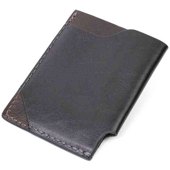 Стильний картхолдер з утримувачем для Apple AirTag з натуральної шкіри GRANDE PELLE 11610 Чорний Київ