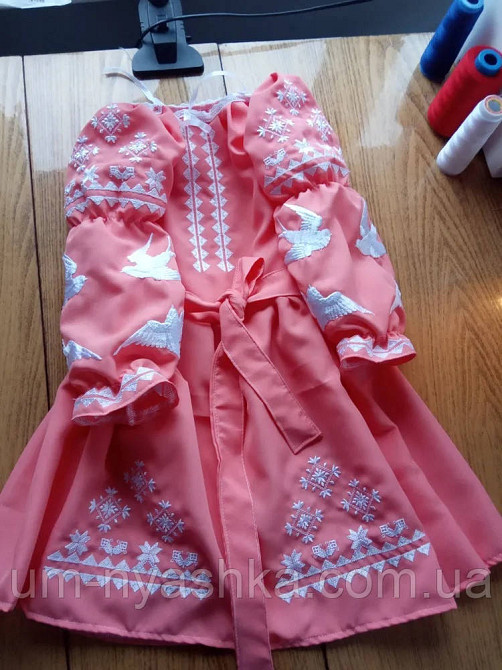 Плаття вишиванка рожеве з ластівками 104-158 Кривий Ріг - фото 6