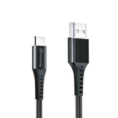 Дата кабель USB 2.0 AM to Type-C 1.2m Black Grand-X (FC-12B) Вінниця