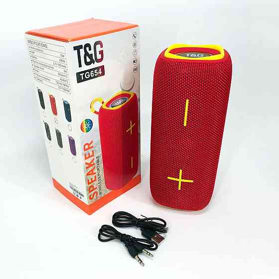 Беспроводная портативная колонка с ремешком TG654, Bluetooth колонка с разноцветной подсветкой IE-64 Львов