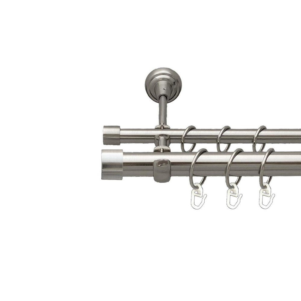 Карниз Orvit Заглушка металевий дворядний відкритий гладка труба кільце металеве Нержавіюча Сталь 25\16 мм 300 см (00-00026612) Львів - фото 1