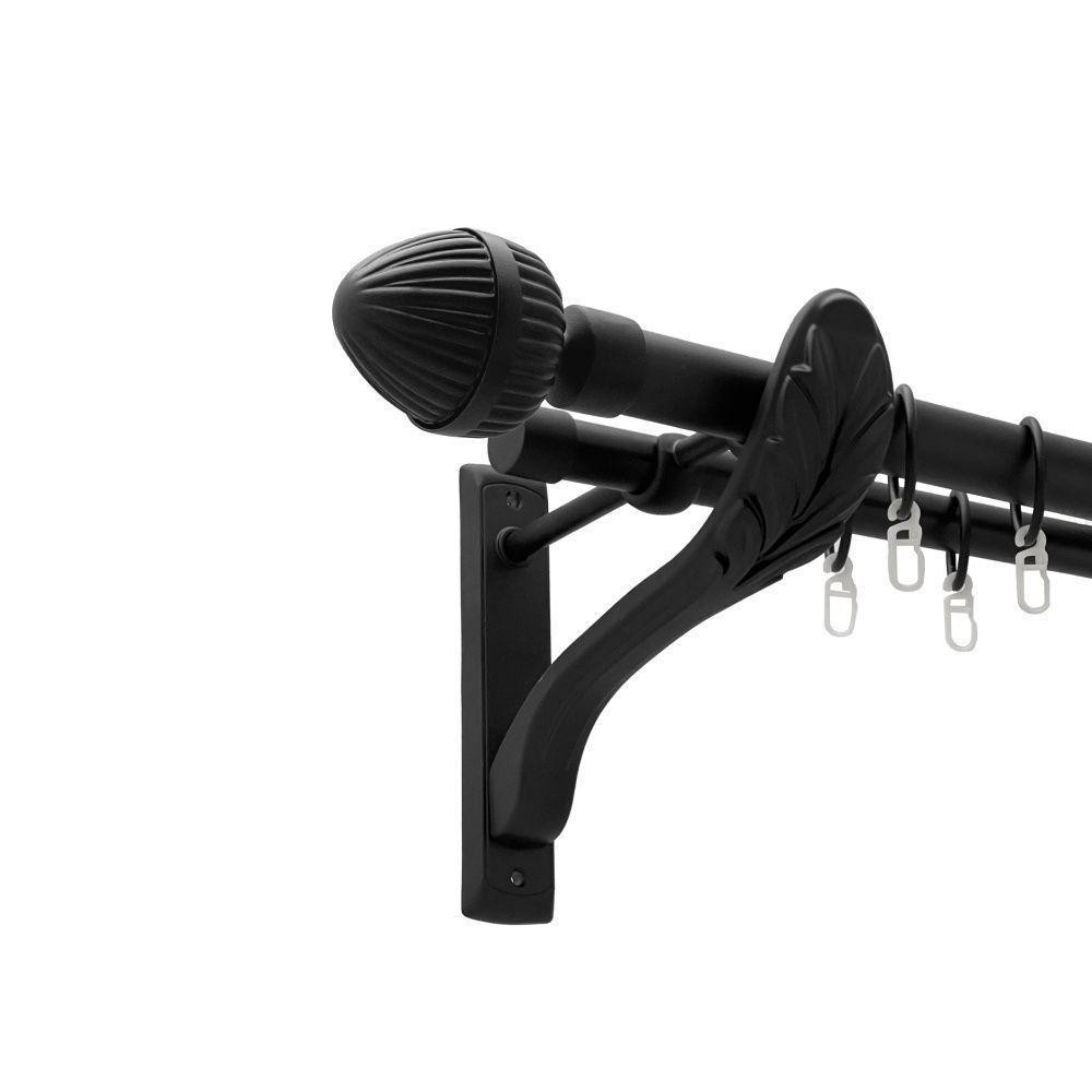 Карниз Orvit Одеон металевий дворядний ретро гладка труба кільце металеве Чорний Оксамит 25\19 мм 160 см (00-00018216) Львів - фото 1