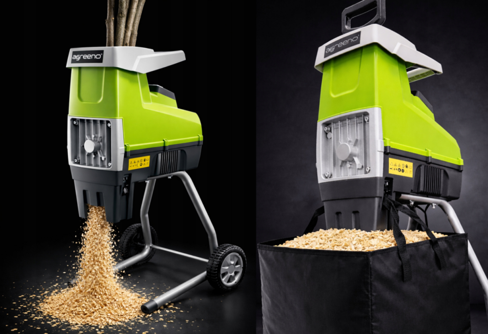 Подрібнювач гілок електричний 3500Вт 60л AGREENO (Польща) Київ - фото 19