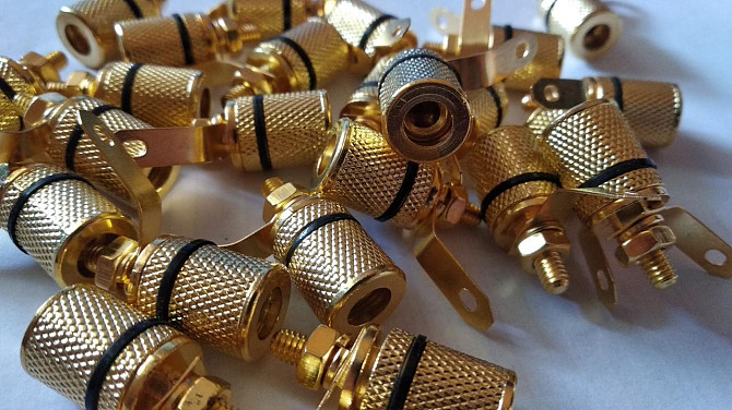 Гніздо акустичне Banan монтажне, gold, корпус метал, чорний Полтава - фото 1