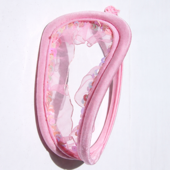 Трусы без лямок с пайетками one size розовый Киев