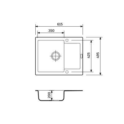 Мойка кухонная Adamant Minimal чорний + змішувач (1824296912303) Вінниця