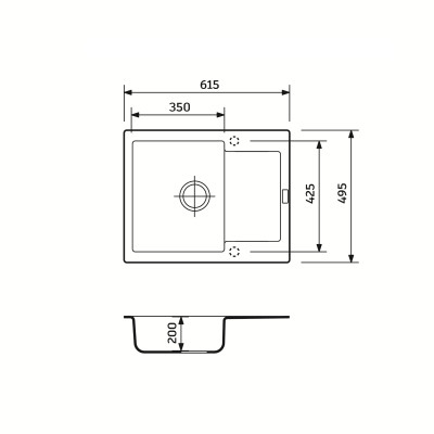 Мойка кухонная Adamant Minimal чорний + змішувач (1824296912303) Вінниця - фото 6