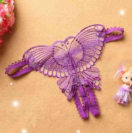 Трусики з розрізом та метеликом універсальний фіолетовий Київ