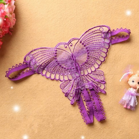 Трусики з розрізом та метеликом універсальний фіолетовий Київ - фото 1