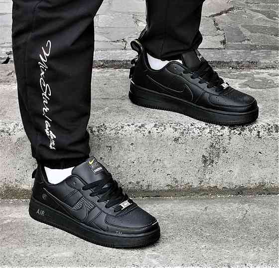 Кроссовки Nike Черные Мужские Кожаные Найк Форсы (размеры: 41,42,43,44,45) Видео Обзор Днепр