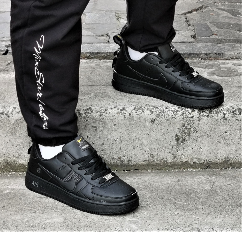 Кроссовки Nike Черные Мужские Кожаные Найк Форсы (размеры: 41,42,43,44,45) Видео Обзор Днепр - изображение 2