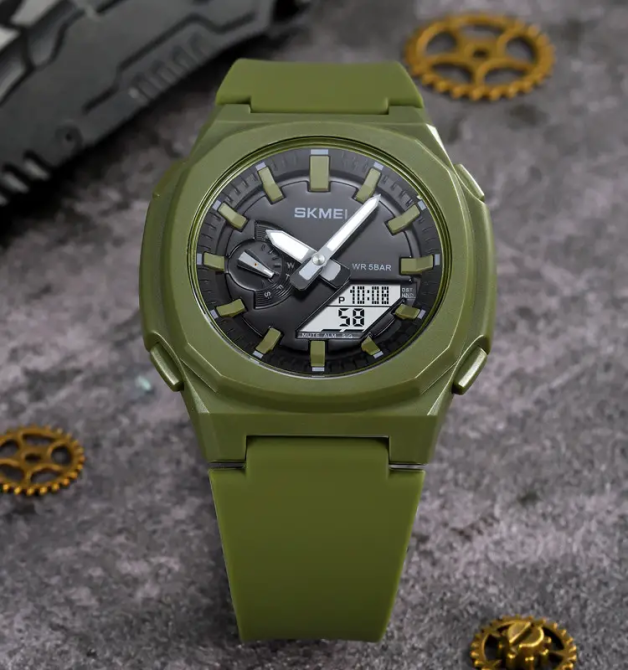 Годинник чоловічий наручний Skmei 2091 (Зелений з білим) Вінниця - фото 4