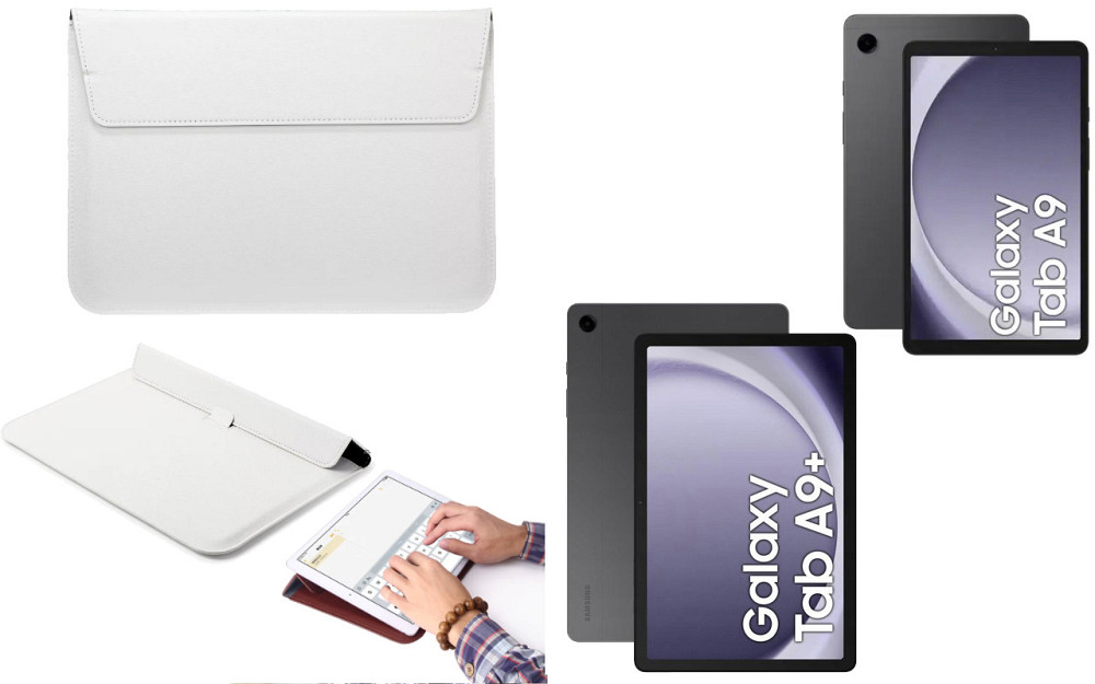 Чохол-конверт VitoCase для Samsung Galaxy Tab A9, Galaxy Tab A9+, з функцією підставки для планшета Білий Київ - фото 1