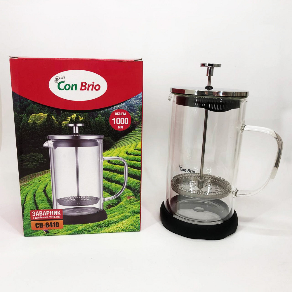 Френч-прес з поршнем Con, Стильний чайник для заварювання, Чайник зі скляним заварником VI-93 Івано-Франківськ - фото 5