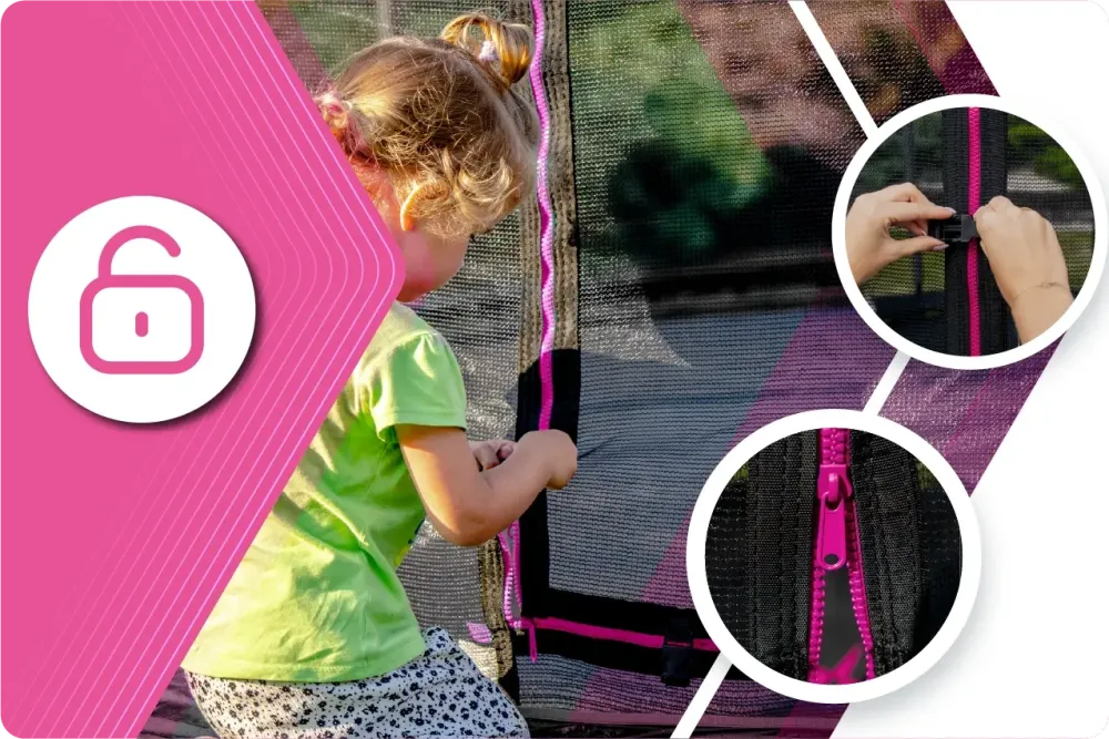 Батут THUNDER INSIDE ULTRA с внутренней сеткой 8 футов 244 см черно-розовый Киев - изображение 9