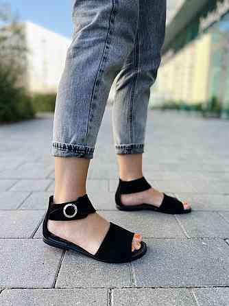 Gino Figini Босоніжки жіночі GINO FIGINI 602 чорні (літо, замша натуральна) (3818) лише 37р.38р Коломыя