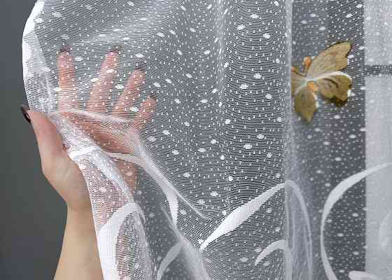 Тюль жакард VR-Textil № 1884т Арка на кухню колір білий 500х150 см (53-0088) Київ