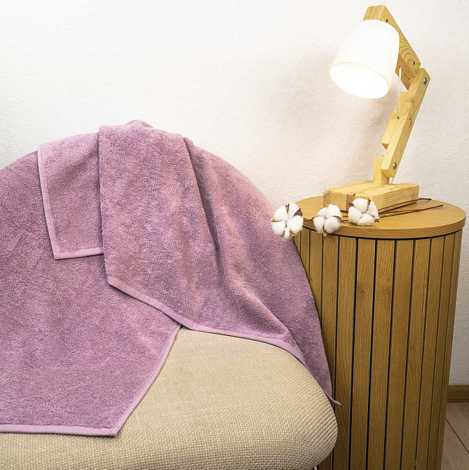 Великий банний рушник махровий GM Textile 100х150см 400г/м2 (Пудра) Суми - фото 3
