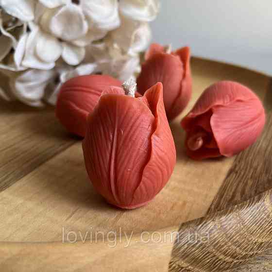 Фигурная свеча – тюльпан из натурального пчелиного воска Ирпень