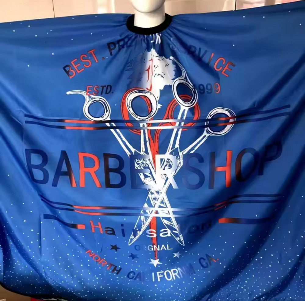 Парикмахерская накидка Barbershop для стрижки и покраски 140 на 50 см синий Киев - изображение 6